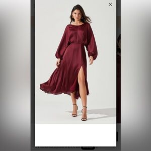 Burgandy Doleman sleeve dress